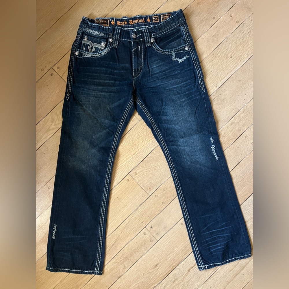 Men’s Rock Revival Jeans Landon Straight Leg W34 L30